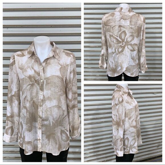 Chico’s button up blouse with cross over  in back - Picture 1 of 8